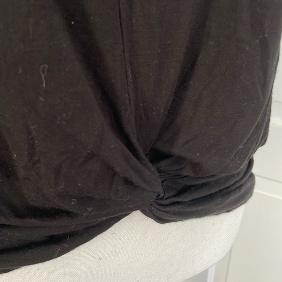 Gaze Black Oversized Twist Front Tee Shirt Top Size XS - Picture 2 of 4